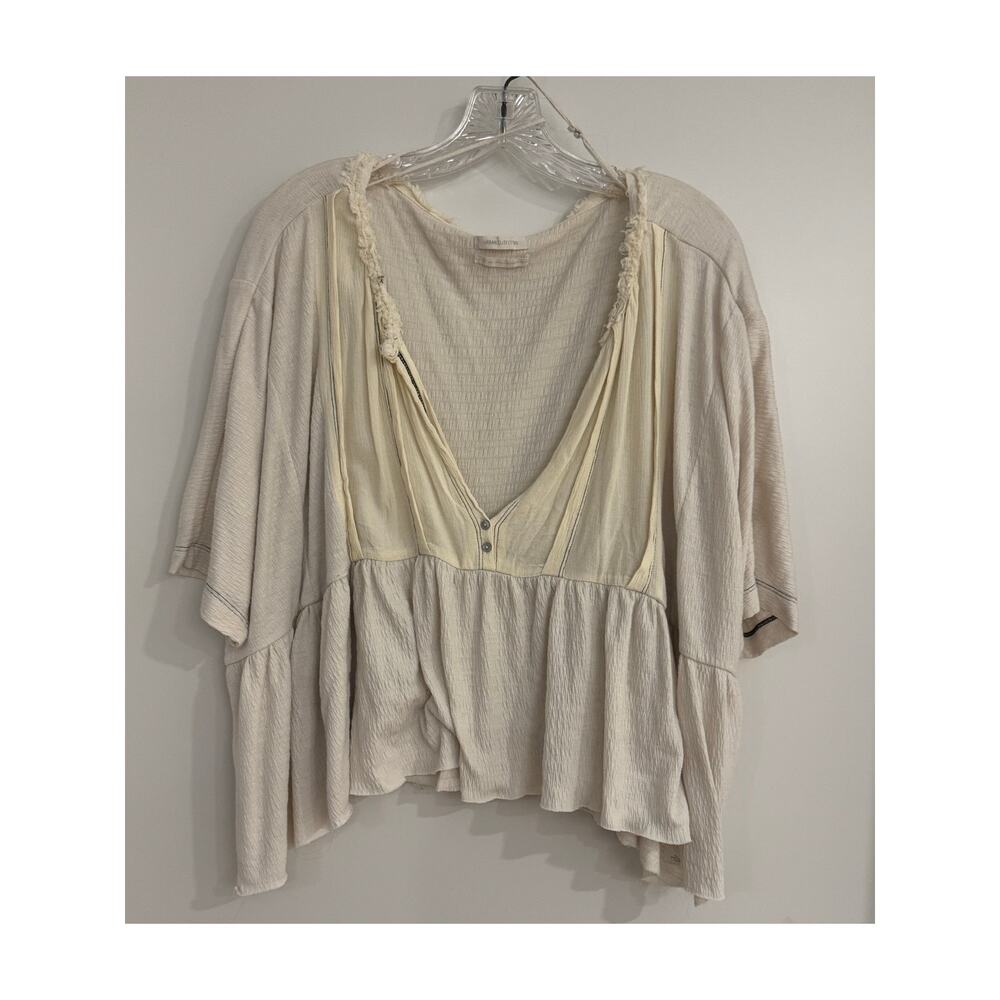 Urban Outfitters Cream Textured Boho Blouse • Size L - Picture 3 of 9